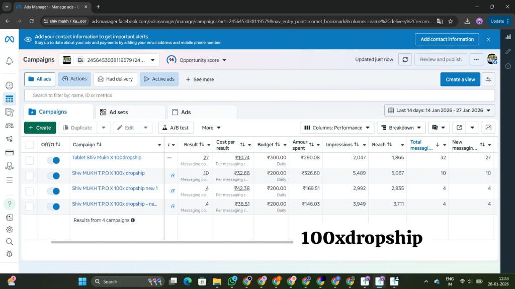 Ads Manager Results
