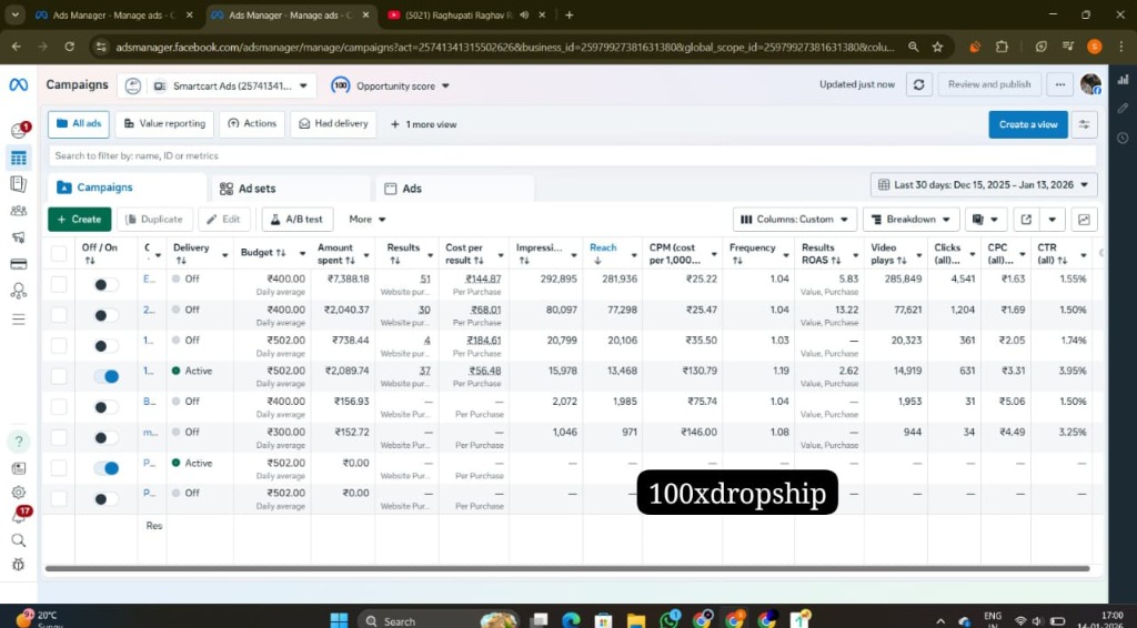 Ads Manager Results