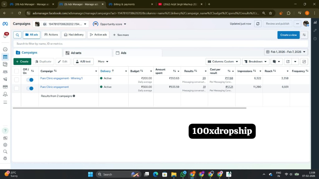 Ads Manager Results